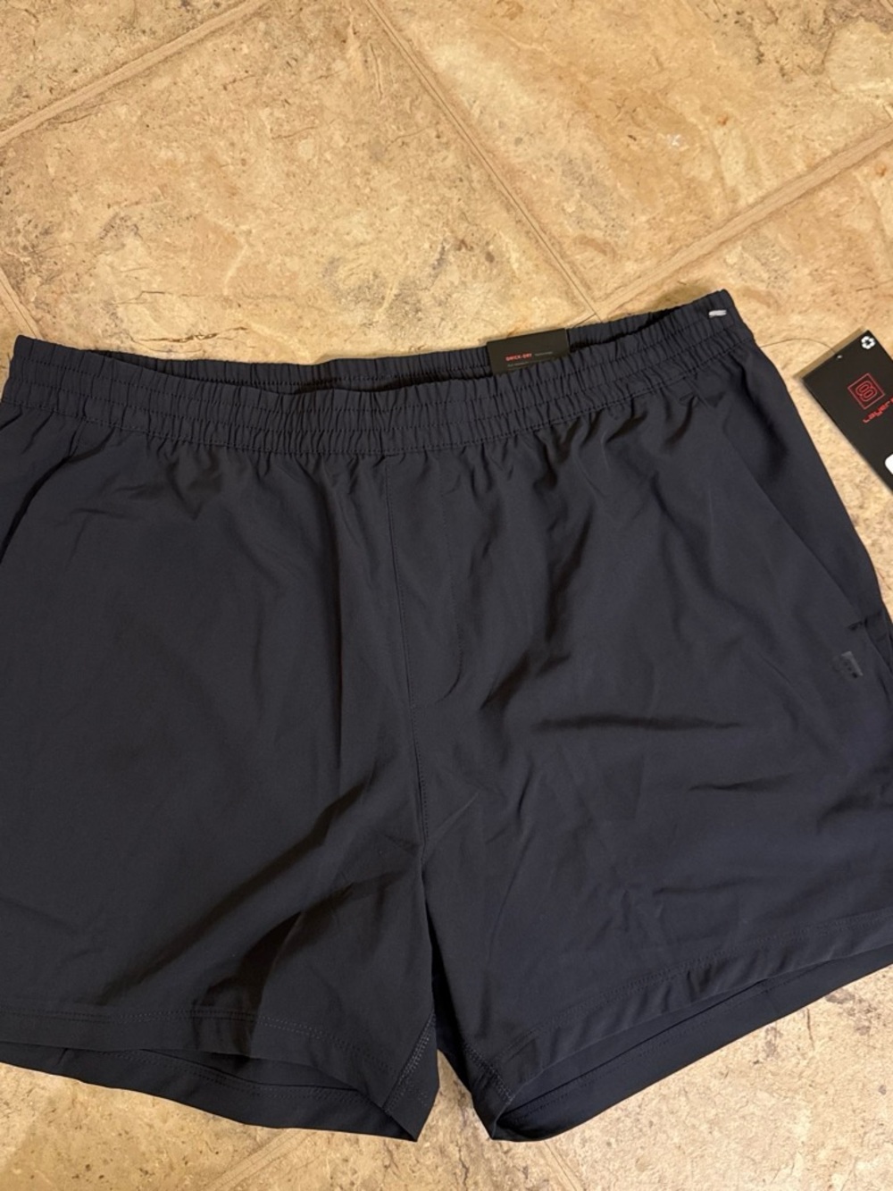 Men's Navy Athletic Shorts with Elastic Waist